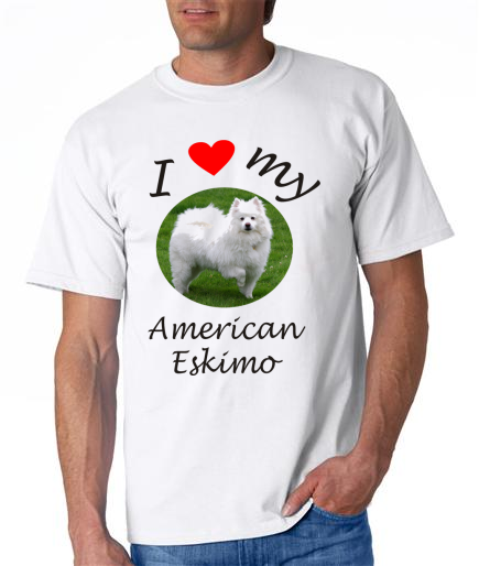 Dogs - American Eskimo Picture on a Mens Shirt